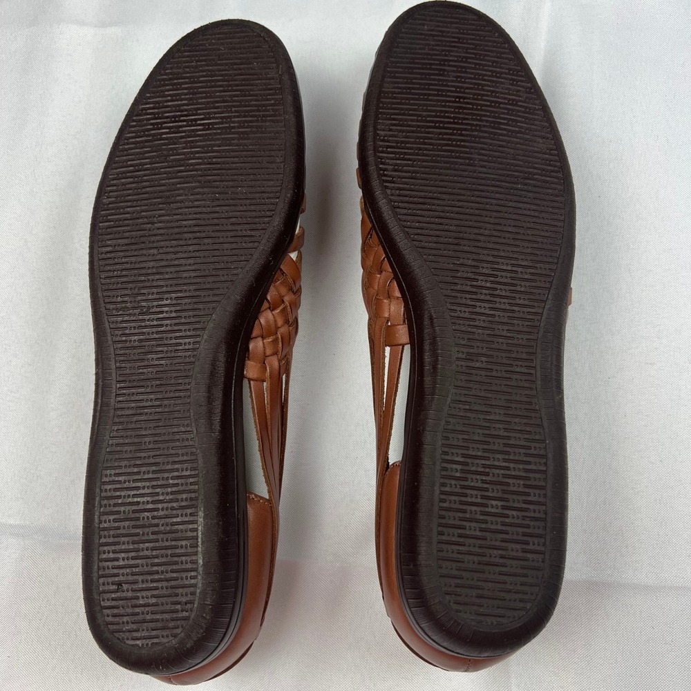 Softspots Trinidad‎ Brown Woven Leather Flats Comfort Slip On Loafers Size 10 M - Picture 4 of 11